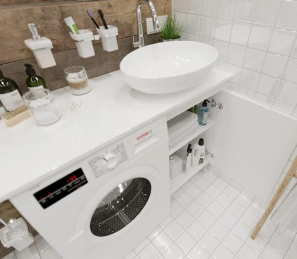 Столешница 110*50 см лдсп белая с кронштейном правая